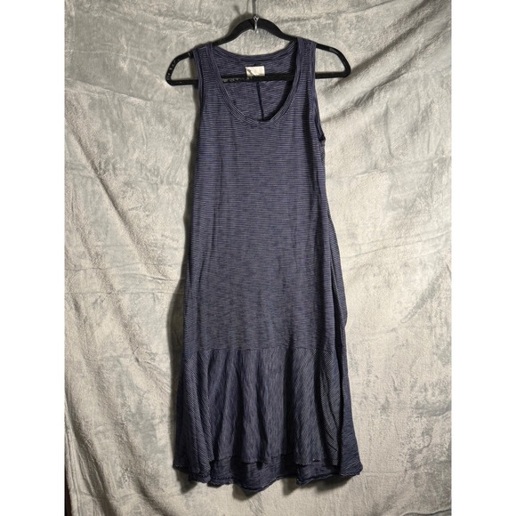 Caslon Dresses & Skirts - Caslon Womens Blue Striped Sleeveless Ruffle Midi Dress Medium